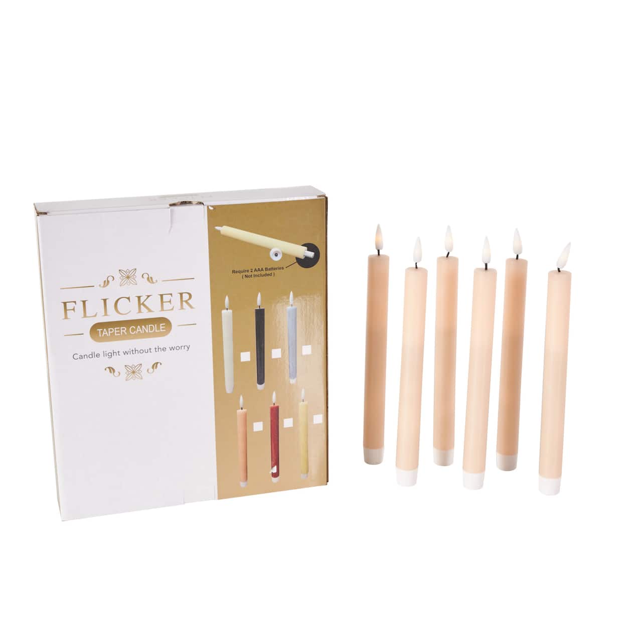 10" Flameless Wax Candles with Remote Control, 6ct.